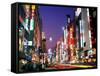 Shinjuku, Shinjuku-dori, Nightlights, Tokyo, Honshu, Japan-Steve Vidler-Framed Stretched Canvas