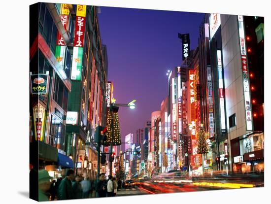 Shinjuku, Shinjuku-dori, Nightlights, Tokyo, Honshu, Japan-Steve Vidler-Stretched Canvas