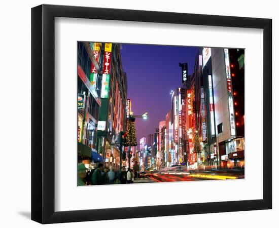 Shinjuku, Shinjuku-dori, Nightlights, Tokyo, Honshu, Japan-Steve Vidler-Framed Photographic Print