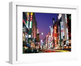 Shinjuku, Shinjuku-dori, Nightlights, Tokyo, Honshu, Japan-Steve Vidler-Framed Photographic Print