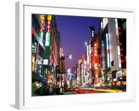 Shinjuku, Shinjuku-dori, Nightlights, Tokyo, Honshu, Japan-Steve Vidler-Framed Photographic Print