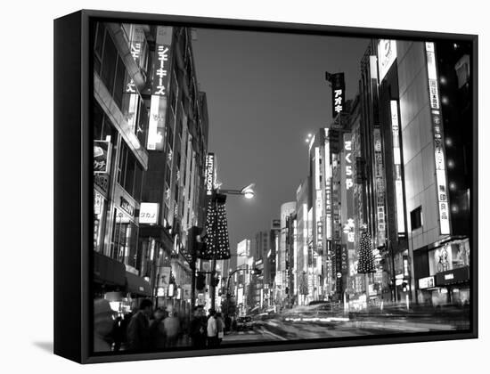 Shinjuku, Shinjuku-dori, Nightlights, Tokyo, Honshu, Japan-Steve Vidler-Framed Stretched Canvas