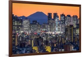 Shinjuku skyline with Mt. Fuji in the background, Tokyo, Japan-Jan Christopher Becke-Framed Premium Photographic Print