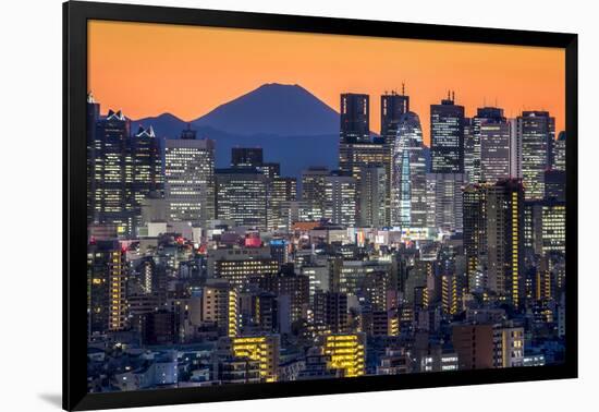 Shinjuku skyline with Mt. Fuji in the background, Tokyo, Japan-Jan Christopher Becke-Framed Premium Photographic Print