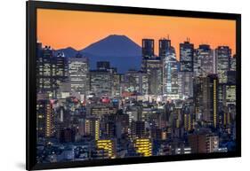Shinjuku skyline with Mt. Fuji in the background, Tokyo, Japan-Jan Christopher Becke-Framed Premium Photographic Print