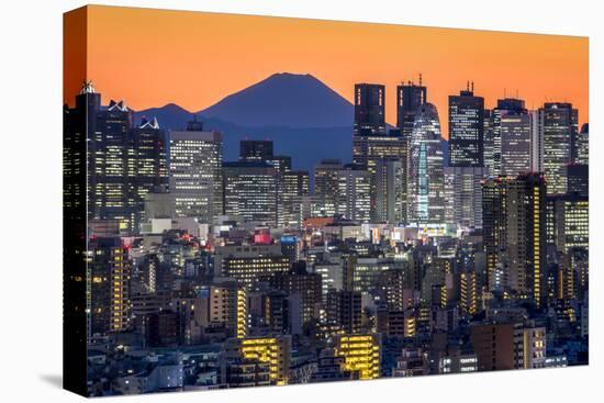 Shinjuku skyline with Mt. Fuji in the background, Tokyo, Japan-Jan Christopher Becke-Stretched Canvas