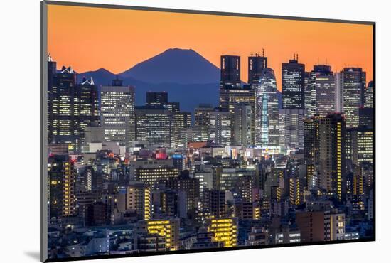 Shinjuku skyline with Mt. Fuji in the background, Tokyo, Japan-Jan Christopher Becke-Mounted Photographic Print