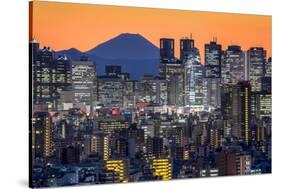 Shinjuku skyline with Mt. Fuji in the background, Tokyo, Japan-Jan Christopher Becke-Stretched Canvas