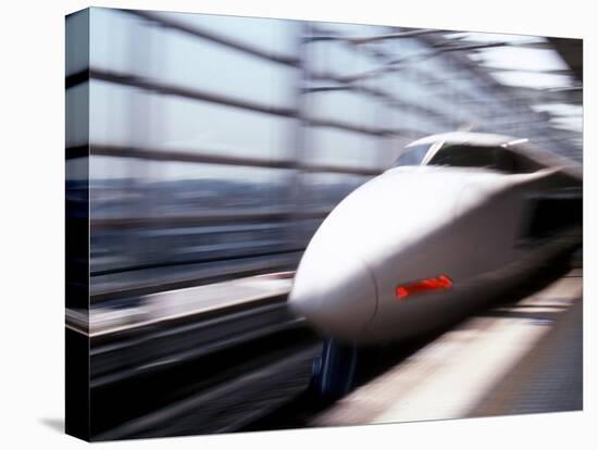 Shinkansen or Bullet Train, Osaka, Japan-Nancy & Steve Ross-Stretched Canvas