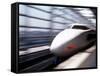 Shinkansen or Bullet Train, Osaka, Japan-Nancy & Steve Ross-Framed Stretched Canvas