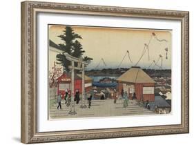 Shinobazu Pond Seen from Yushima Shrine-Utagawa Hiroshige-Framed Giclee Print