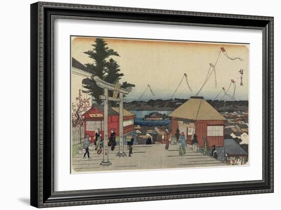 Shinobazu Pond Seen from Yushima Shrine-Utagawa Hiroshige-Framed Giclee Print