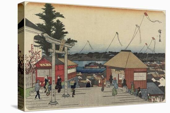 Shinobazu Pond Seen from Yushima Shrine-Utagawa Hiroshige-Stretched Canvas