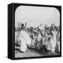 Shinto Priests in a Funeral Procession for 'Hitachi Maru' Victims, Tokyo, Japan, 1905-HC White-Framed Stretched Canvas