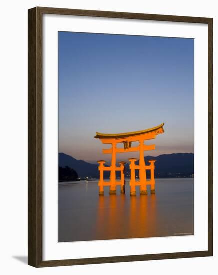 Shinto Shrine Illuminated at Dusk, Island of Honshu, Japan-Gavin Hellier-Framed Photographic Print