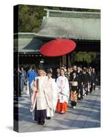 Shinto Wedding Procession at the Meiji Jingu Shrine, Tokyo, Japan, Asia-Walter Rawlings-Stretched Canvas