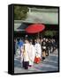 Shinto Wedding Procession at the Meiji Jingu Shrine, Tokyo, Japan, Asia-Walter Rawlings-Framed Stretched Canvas