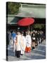 Shinto Wedding Procession at the Meiji Jingu Shrine, Tokyo, Japan, Asia-Walter Rawlings-Stretched Canvas