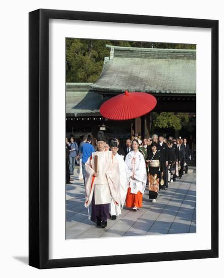 Shinto Wedding Procession at the Meiji Jingu Shrine, Tokyo, Japan, Asia-Walter Rawlings-Framed Photographic Print