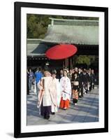 Shinto Wedding Procession at the Meiji Jingu Shrine, Tokyo, Japan, Asia-Walter Rawlings-Framed Photographic Print