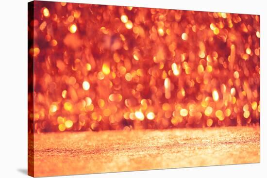 Shiny Christmas Bokeh Background with Floor-nikkytok-Stretched Canvas