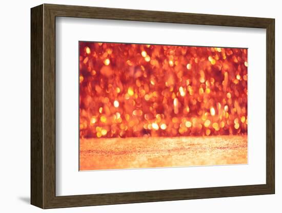 Shiny Christmas Bokeh Background with Floor-nikkytok-Framed Photographic Print