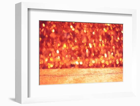 Shiny Christmas Bokeh Background with Floor-nikkytok-Framed Photographic Print