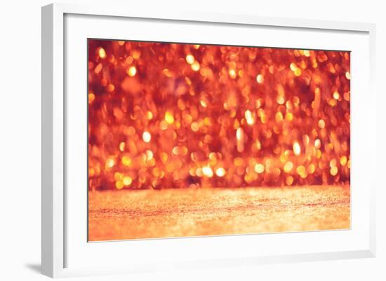 Shiny Christmas Bokeh Background with Floor-nikkytok-Framed Photographic Print