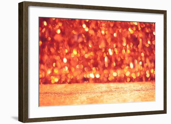 Shiny Christmas Bokeh Background with Floor-nikkytok-Framed Photographic Print