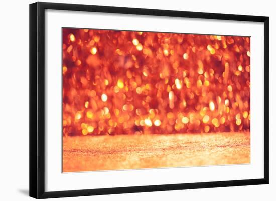 Shiny Christmas Bokeh Background with Floor-nikkytok-Framed Photographic Print