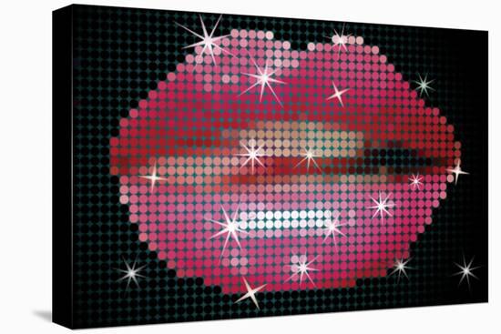 Shiny Lips On Screen-Blink Blink-Stretched Canvas