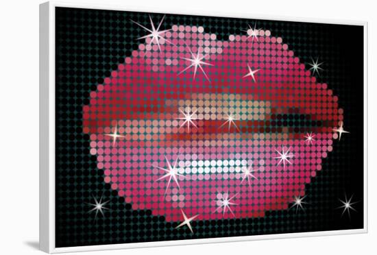 Shiny Lips On Screen-Blink Blink-Framed Art Print