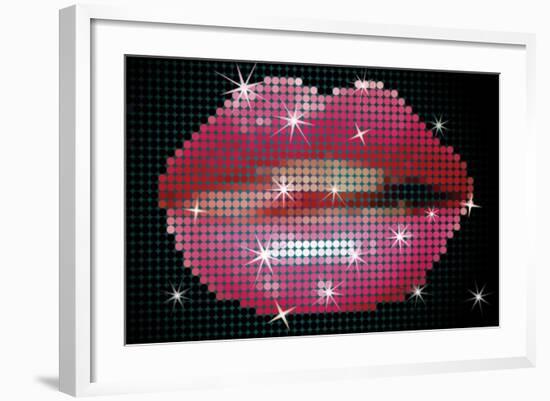 Shiny Lips On Screen-Blink Blink-Framed Art Print