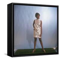 Shiny Mini Dress-null-Framed Stretched Canvas