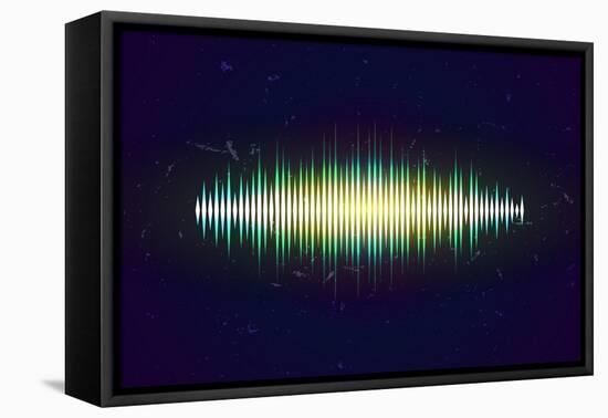 Shiny Sound Waveform-Swill Klitch-Framed Stretched Canvas