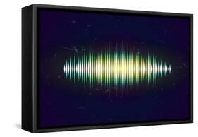 Shiny Sound Waveform-Swill Klitch-Framed Stretched Canvas