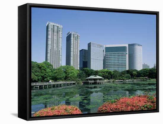 Shiodome Shiosite Hama Rikyu Japanese Garden Tokyo, Japan-null-Framed Stretched Canvas