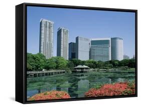 Shiodome Shiosite Hama Rikyu Japanese Garden Tokyo, Japan-null-Framed Stretched Canvas