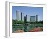 Shiodome Shiosite Hama Rikyu Japanese Garden Tokyo, Japan-null-Framed Premium Photographic Print