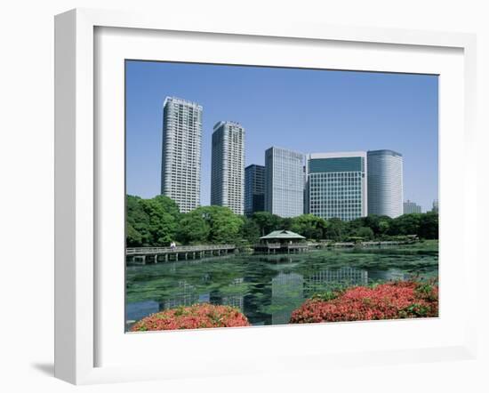 Shiodome Shiosite Hama Rikyu Japanese Garden Tokyo, Japan-null-Framed Photographic Print