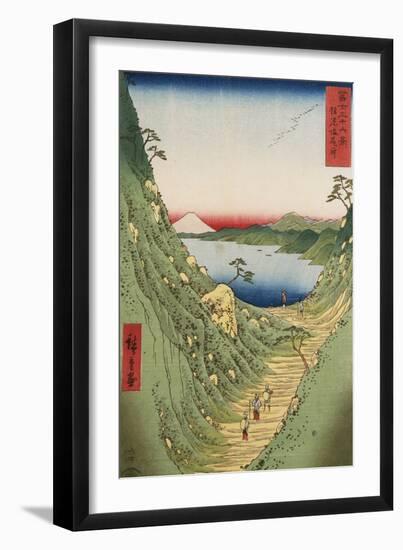 Shiojiri Pass in Shinano Province, from 'Thirty Six Views of Mount Fuji'-Ando Hiroshige-Framed Giclee Print