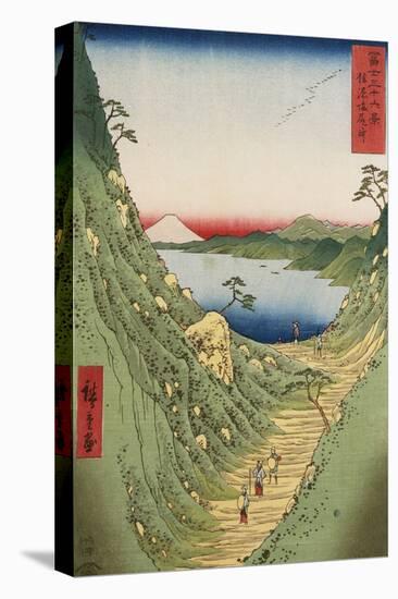 Shiojiri Pass in Shinano Province, from 'Thirty Six Views of Mount Fuji'-Ando Hiroshige-Stretched Canvas