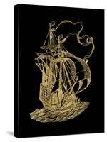 Ship 2 Golden Black-Amy Brinkman-Stretched Canvas