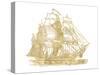 Ship 3 Golden White-Amy Brinkman-Stretched Canvas