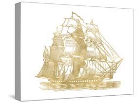 Ship 3 Golden White-Amy Brinkman-Stretched Canvas