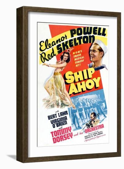 Ship Ahoy, Eleanor Powell, Red Skelton, Tommy Dorsey, 1942-null-Framed Art Print