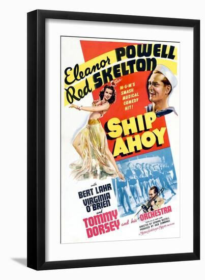 Ship Ahoy, Eleanor Powell, Red Skelton, Tommy Dorsey, 1942-null-Framed Art Print