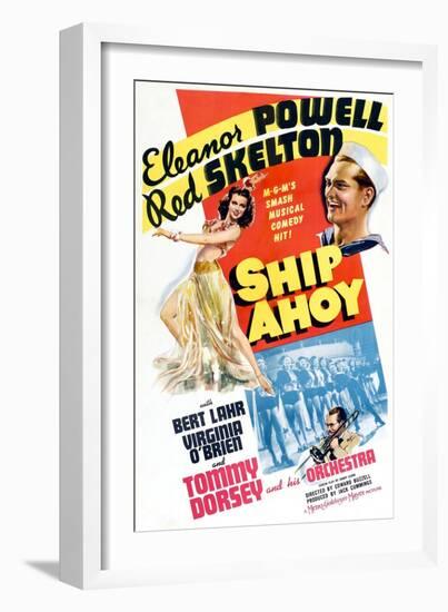 Ship Ahoy, Eleanor Powell, Red Skelton, Tommy Dorsey, 1942-null-Framed Art Print