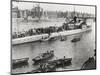 Ship and Boats on the River Thames, London, C1913-null-Mounted Photographic Print