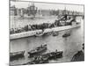 Ship and Boats on the River Thames, London, C1913-null-Mounted Photographic Print